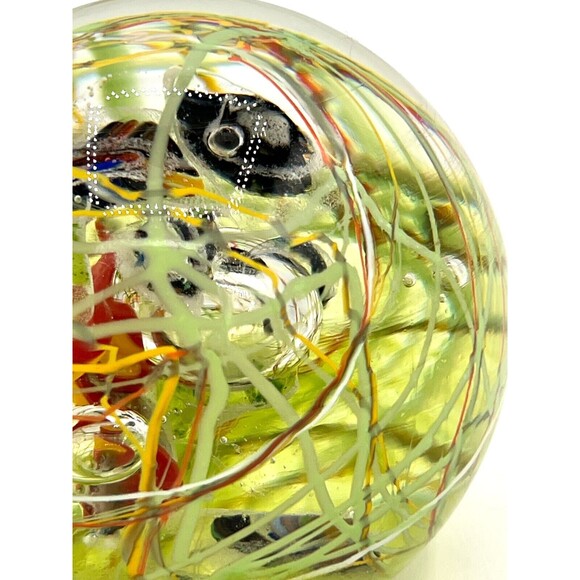 Murano Style Studio Glass Handblown Paperweight Multicolored Swirl‎ Ribbons Fish - Picture 7 of 16